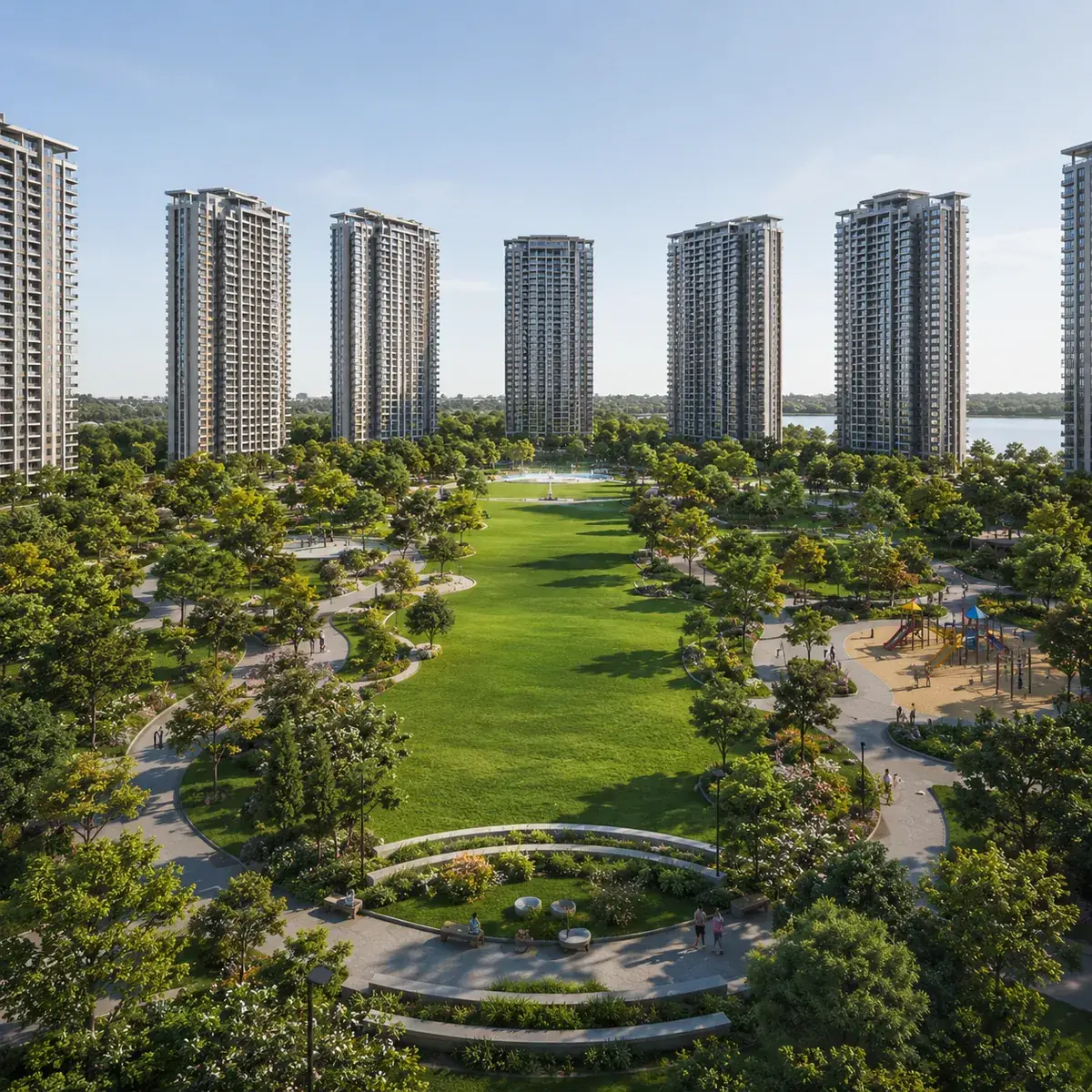 The 4.25-acre central open space at Candeur Kukatpally, Kukatpally, Hyderabad
